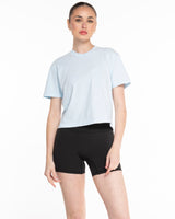 The Midweight Crop Tee - Light Blue