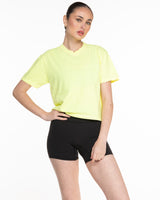 The Midweight Crop Tee - Light Yellow