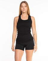 The Micro Rib Full Length Tank - Black