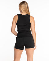 The Micro Rib Full Length Tank - Black