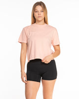 The Midweight Crop Tee - Peach