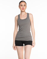 The Micro Rib Full Length Tank - Charcoal Heather