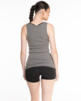 The Micro Rib Full Length Tank - Charcoal Heather