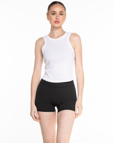 The Micro Rib Racer Crop - White