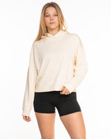 The Womens Lightweight Cropped Hoodie - Ivory