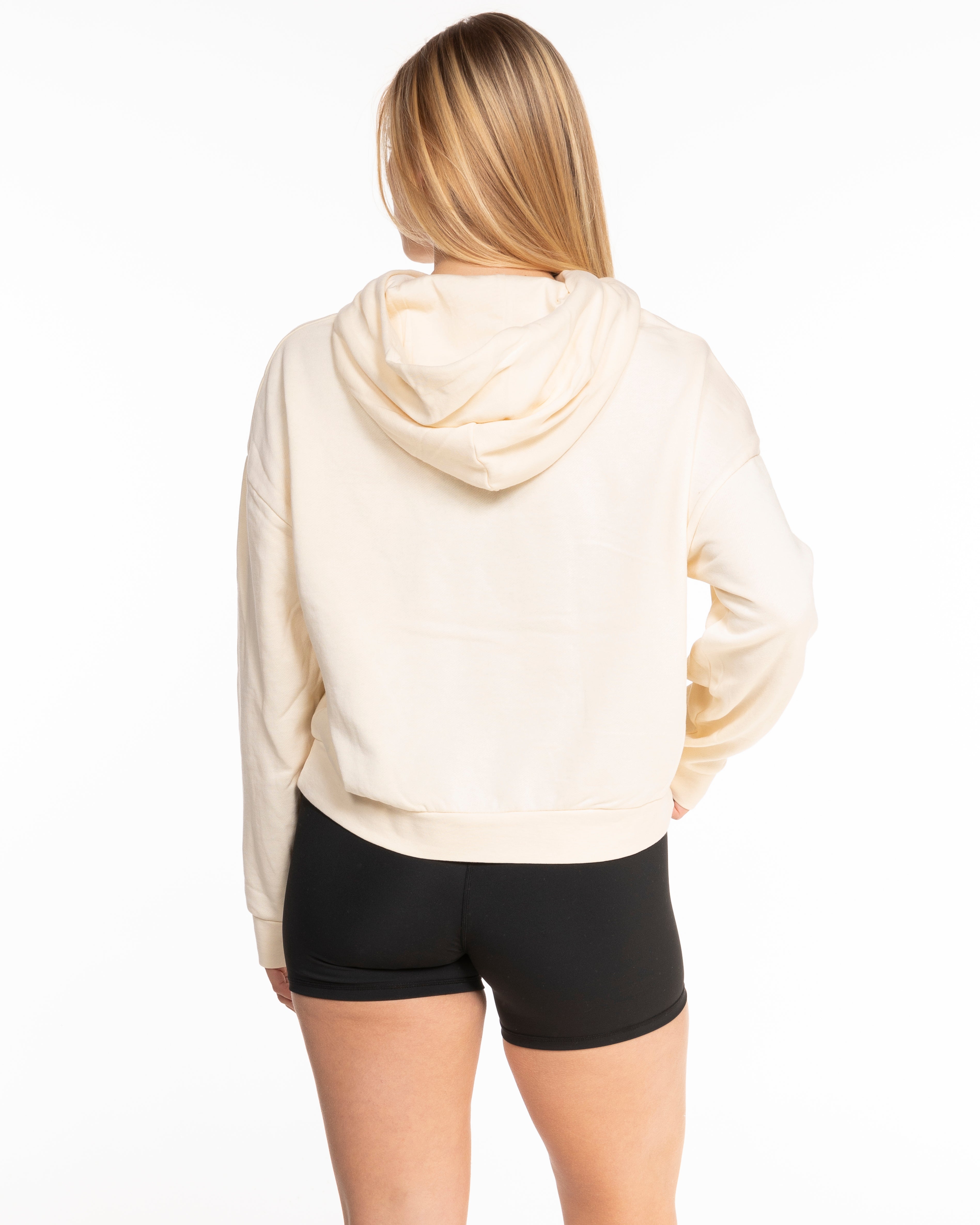 The Womens Lightweight Cropped Hoodie - Ivory