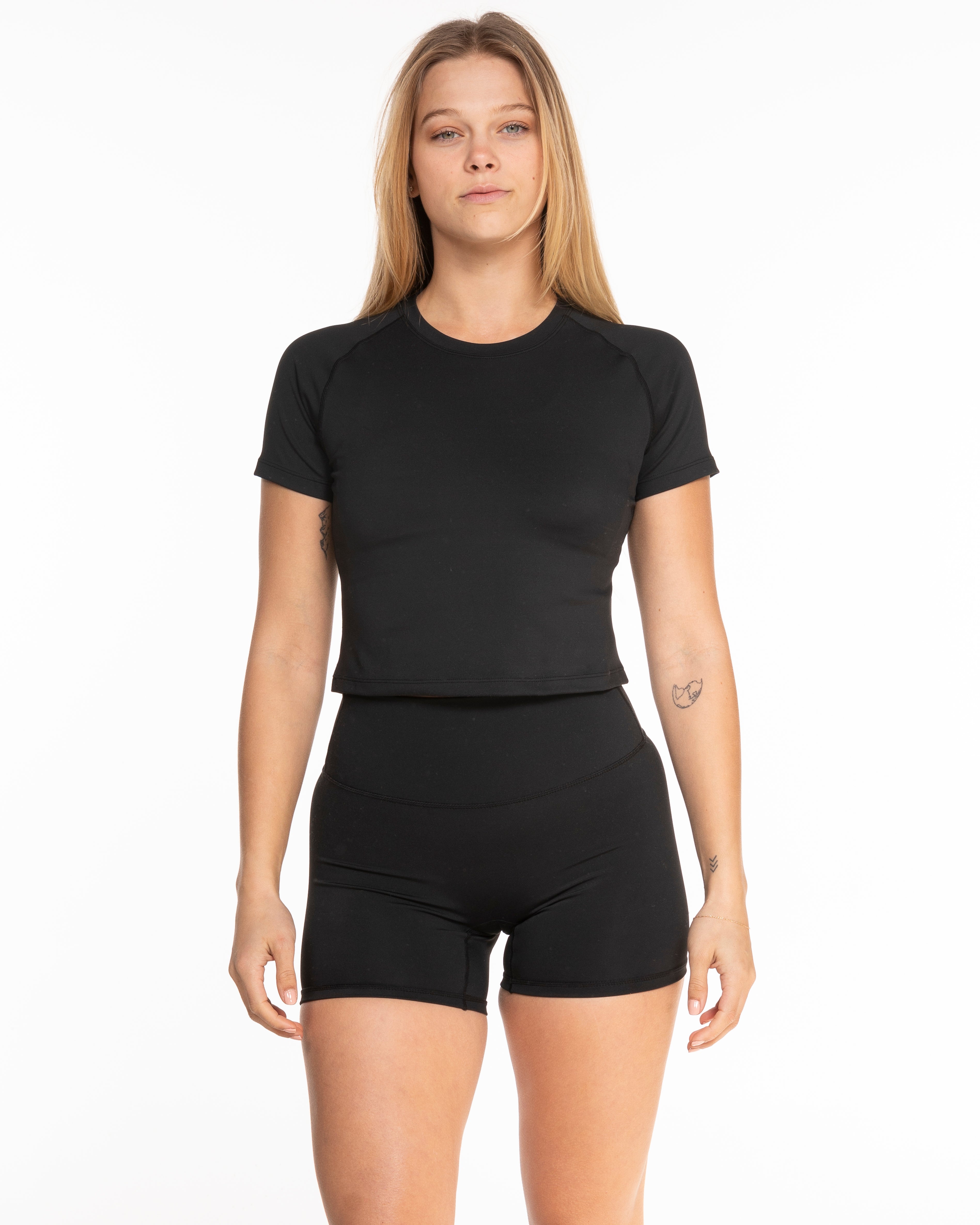 The Short Sleeve Crop - Black