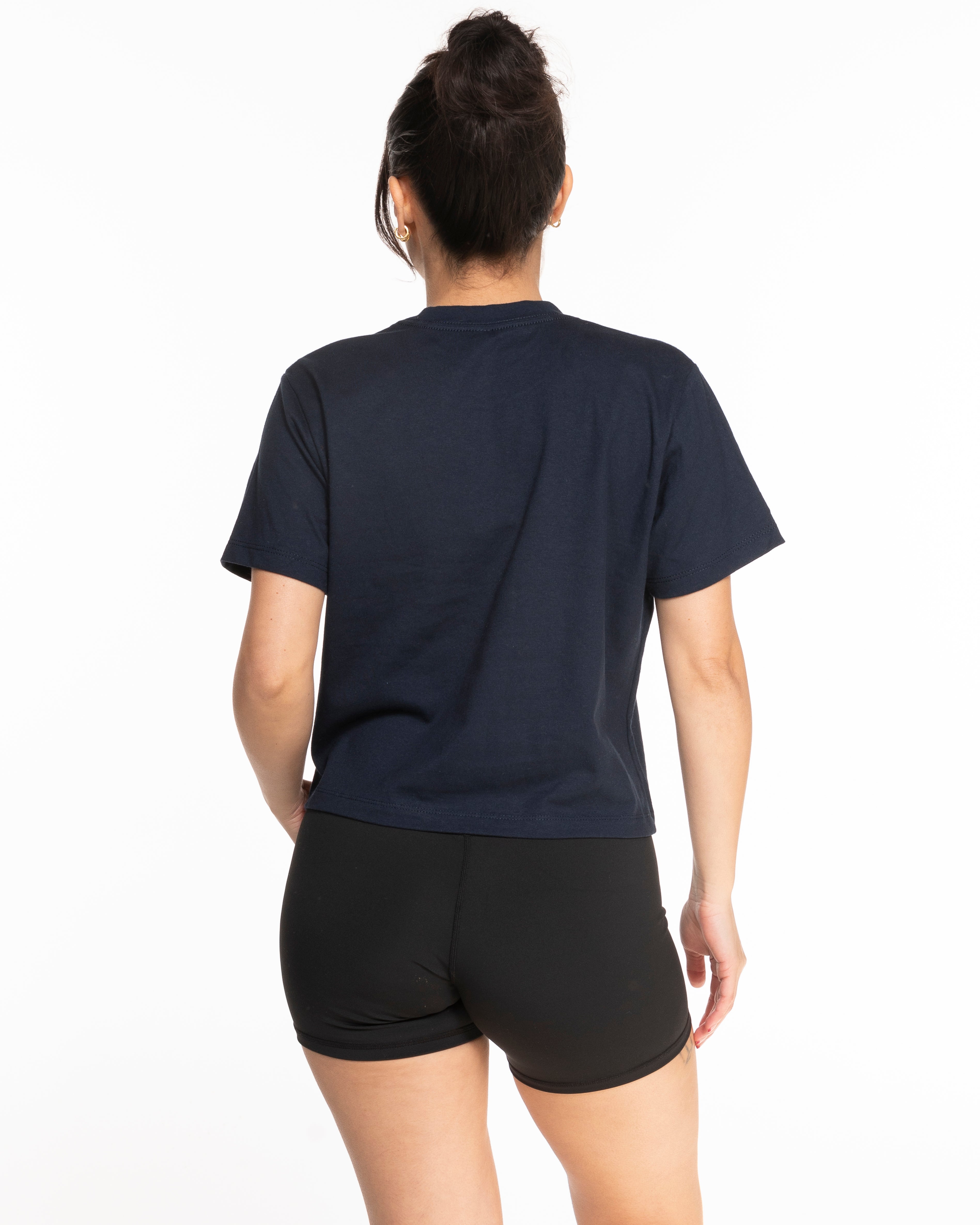 The Boxy Crop Tee - Navy