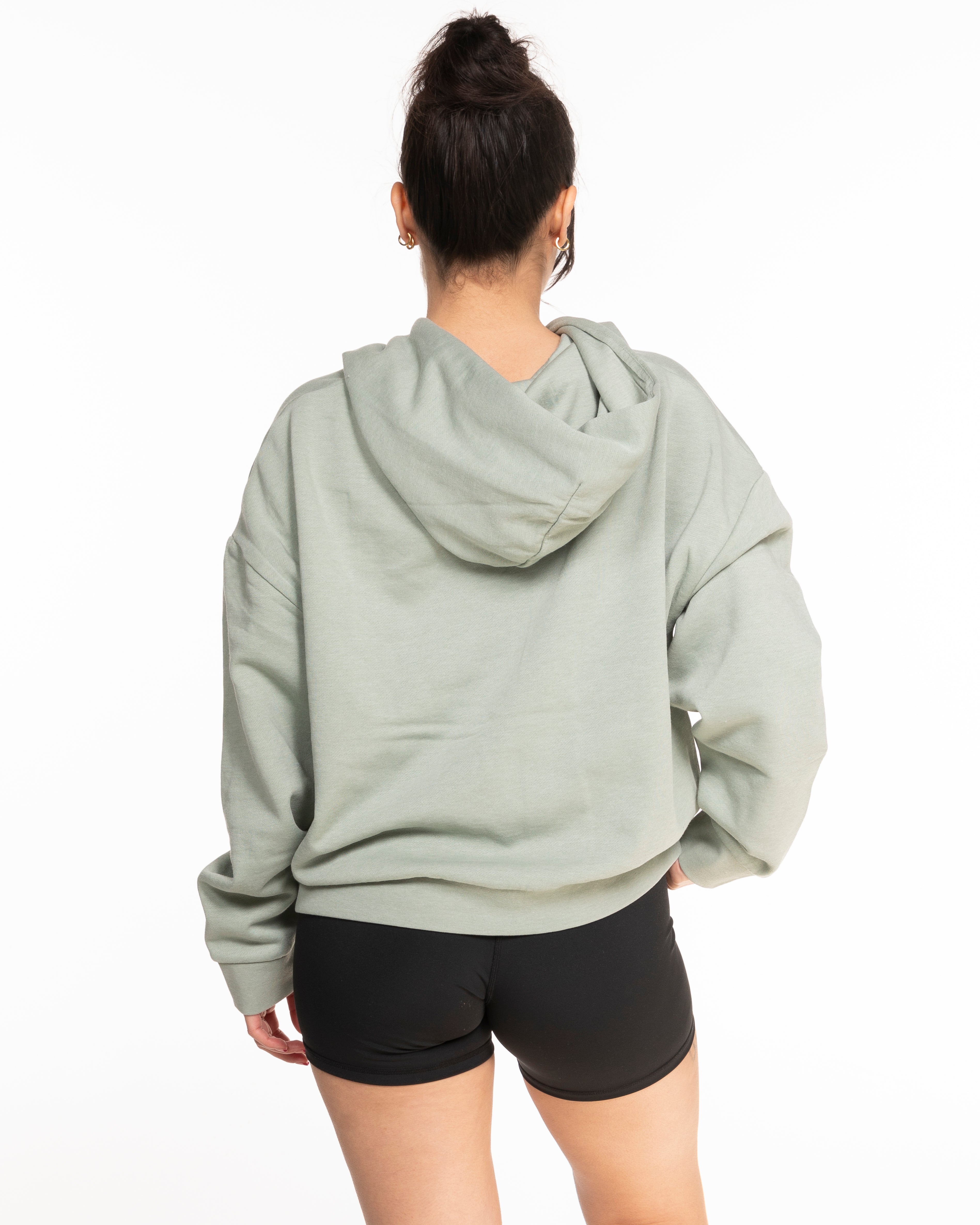 The Womens Lightweight Cropped Hoodie - Sage