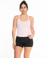 The Micro Rib Strappy Crop Tank - Pink