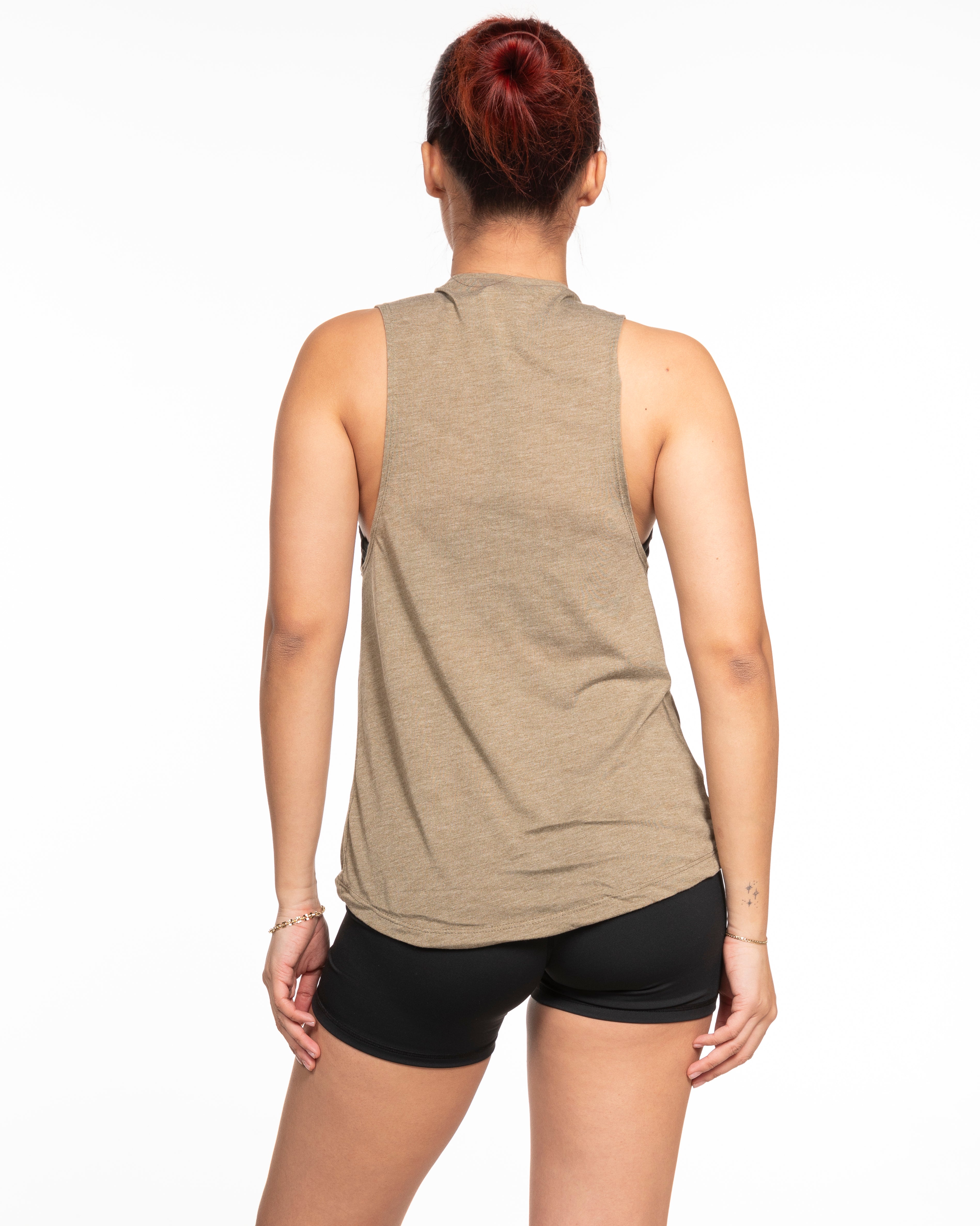 The Scoop Muscle Tank - Olive Heather