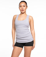 The Micro Rib Full Length Tank - Heather