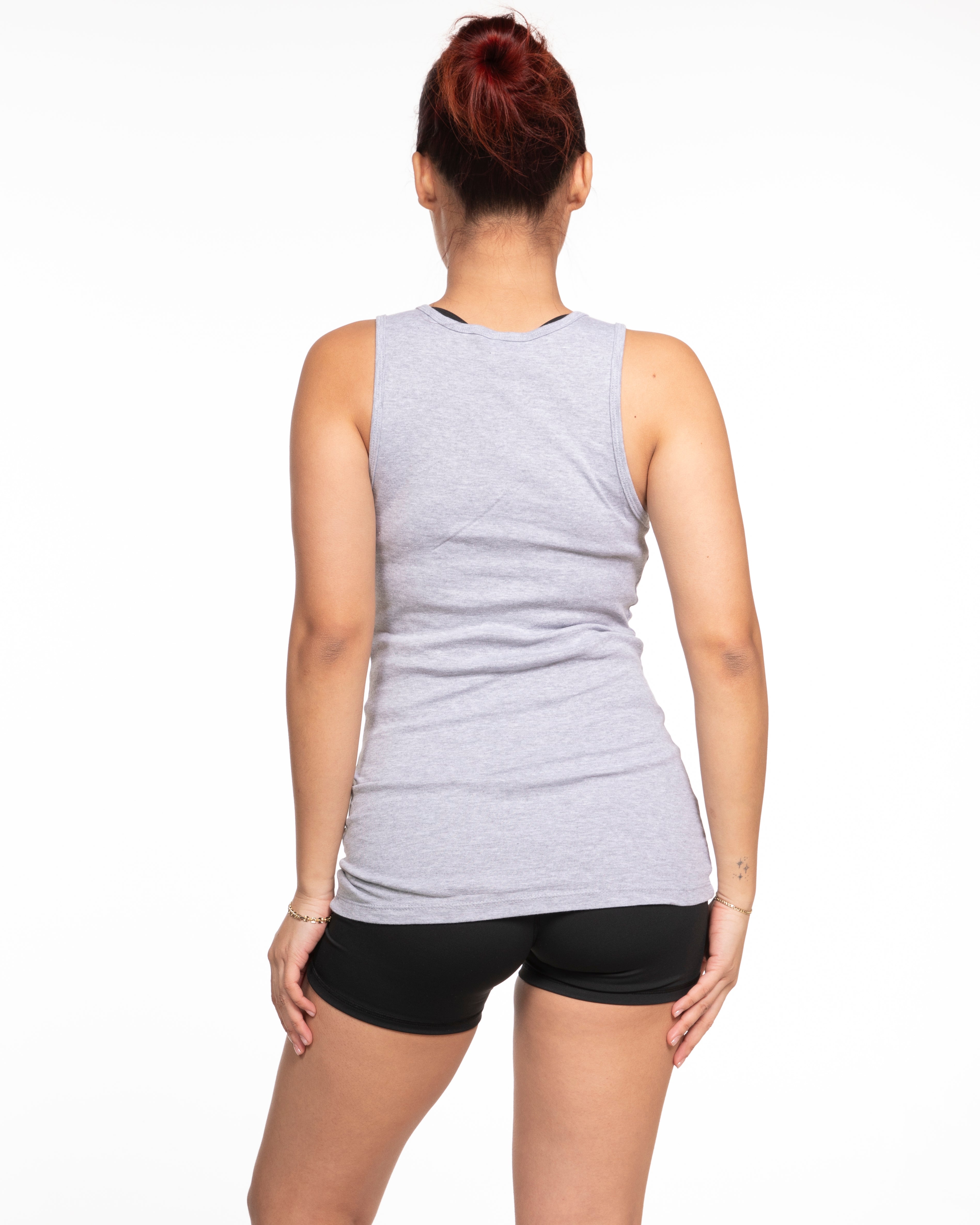 The Micro Rib Full Length Tank - Heather