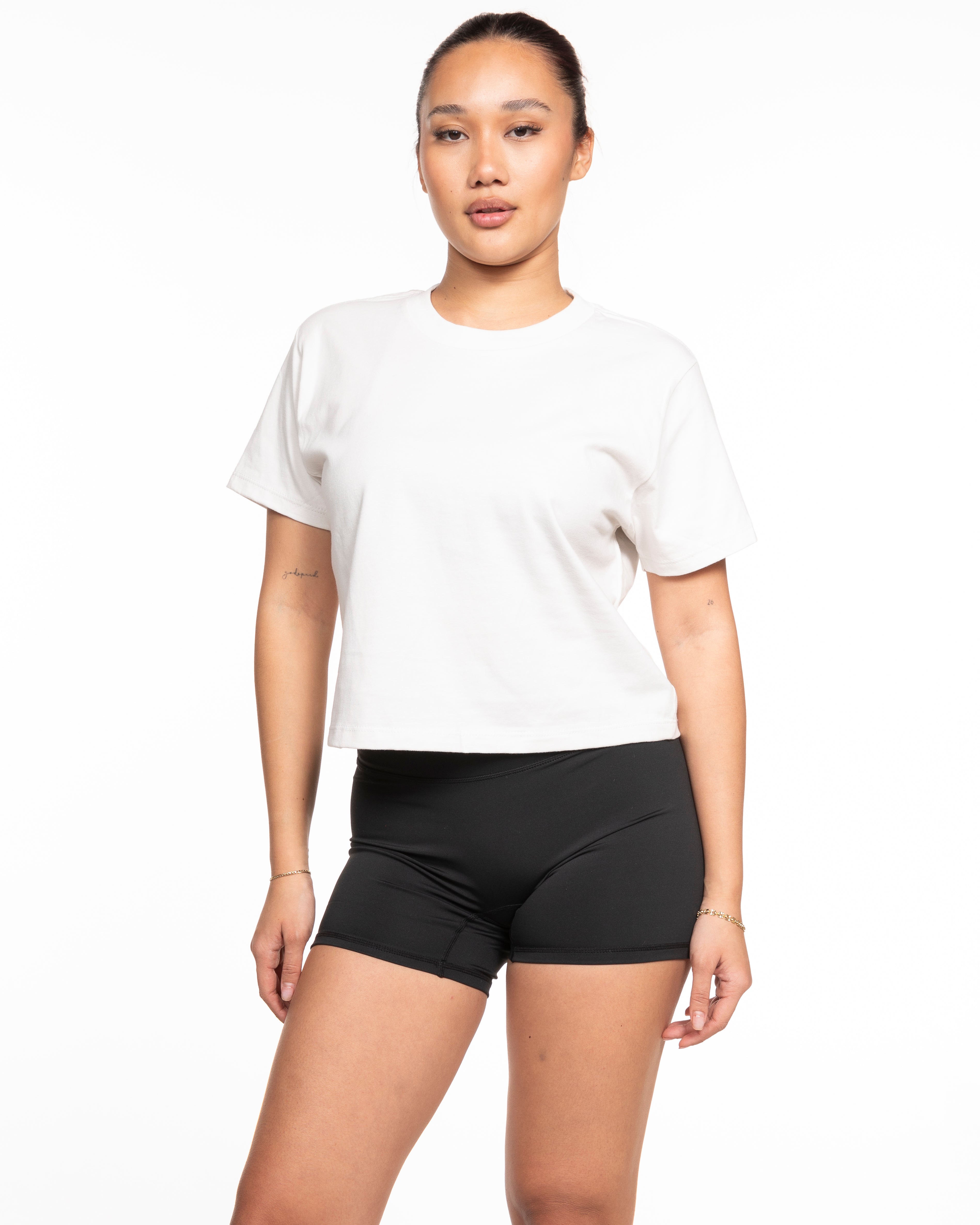 The Boxy Crop Tee - Off White