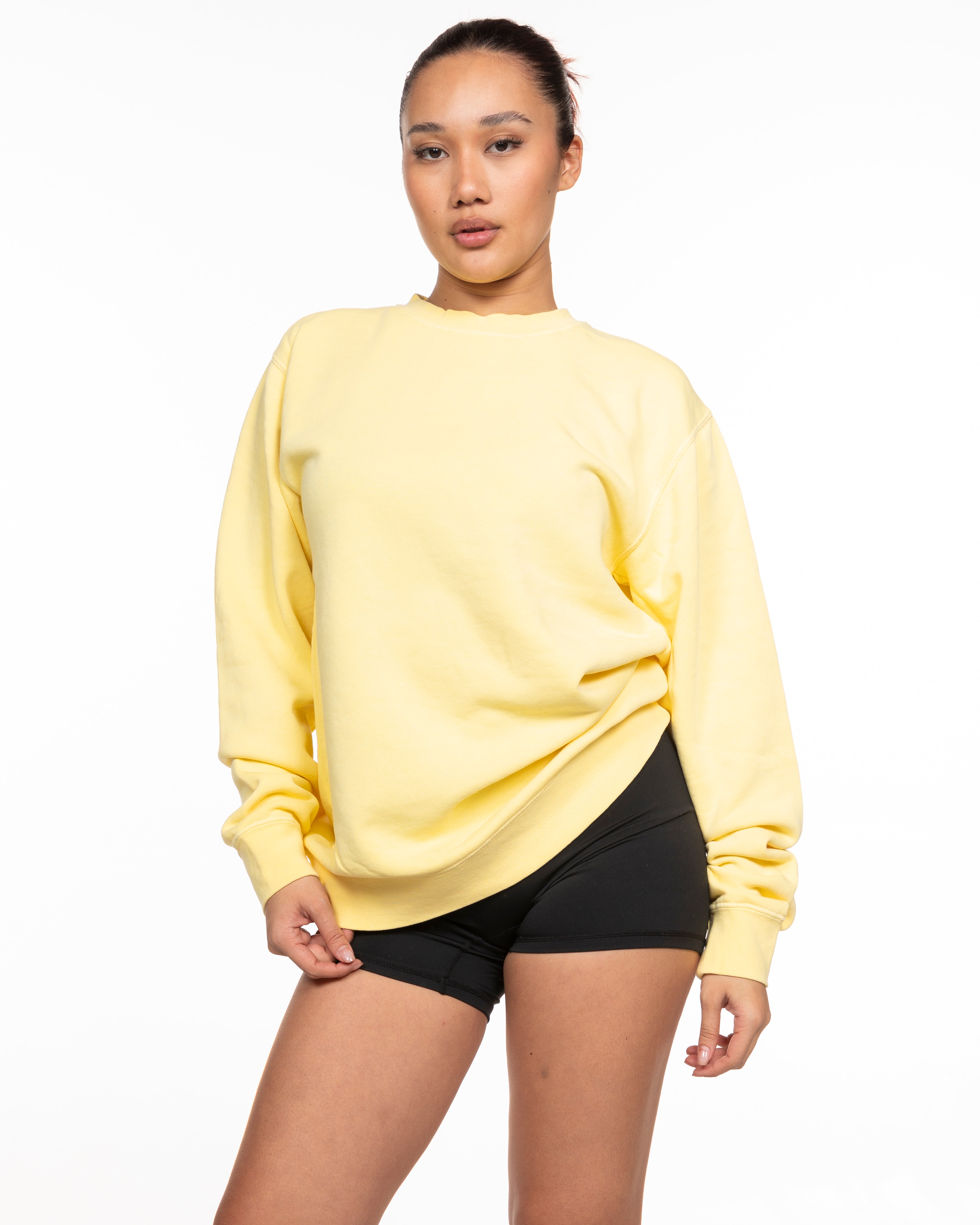 The Midweight Unisex Crewneck - Washed Yellow