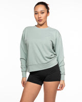 The Womens Sueded Crewneck - Denim Green