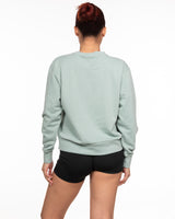 The Womens Sueded Crewneck - Denim Green