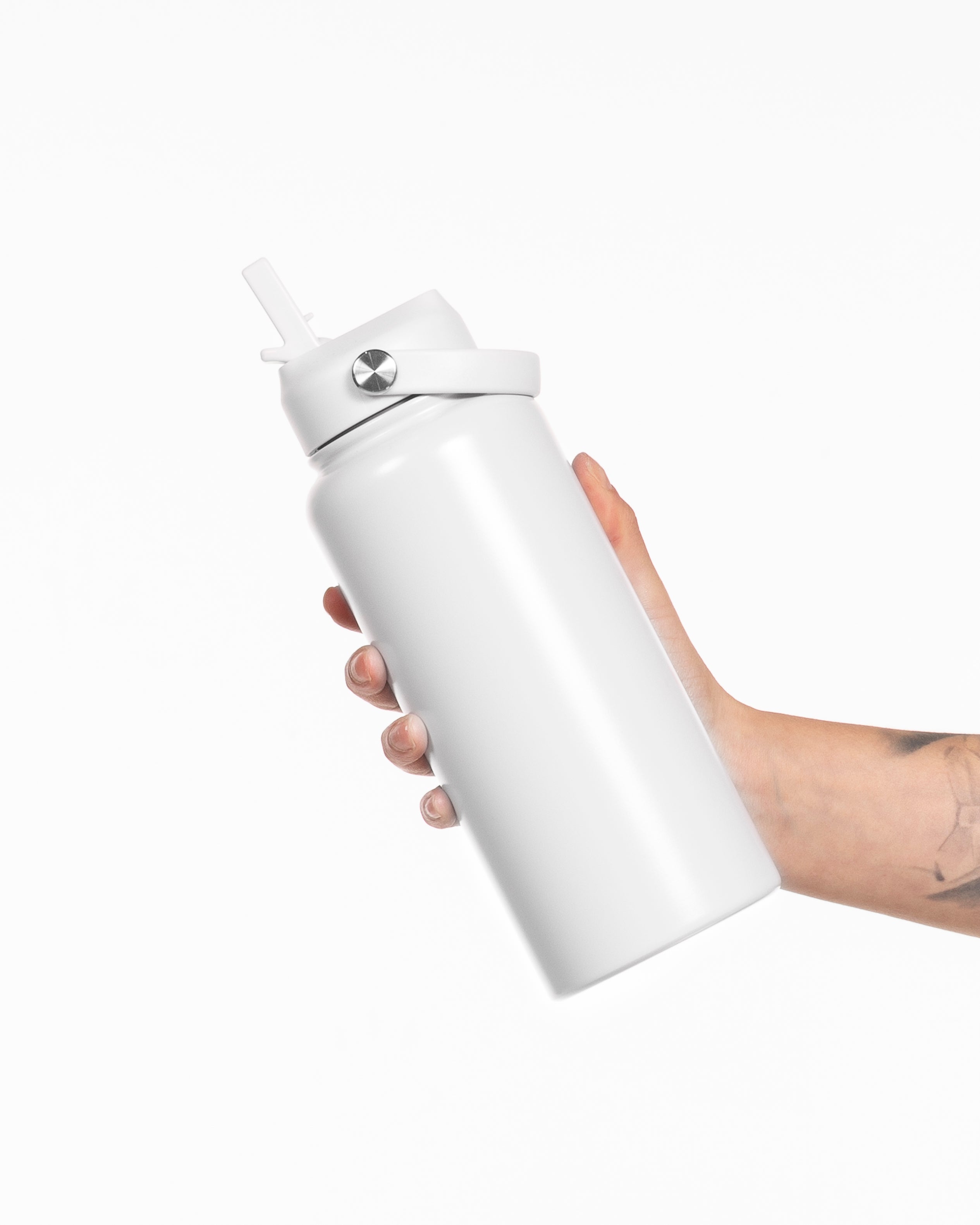 The Wide Mouth Water Bottle - White