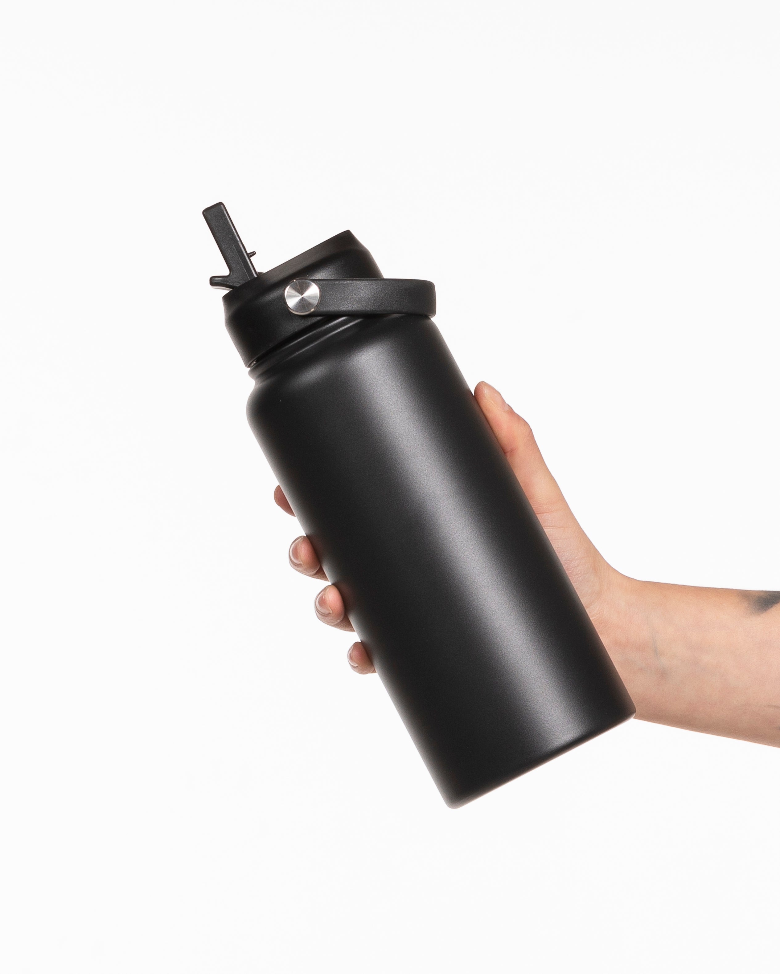 The Wide Mouth Water Bottle - Black