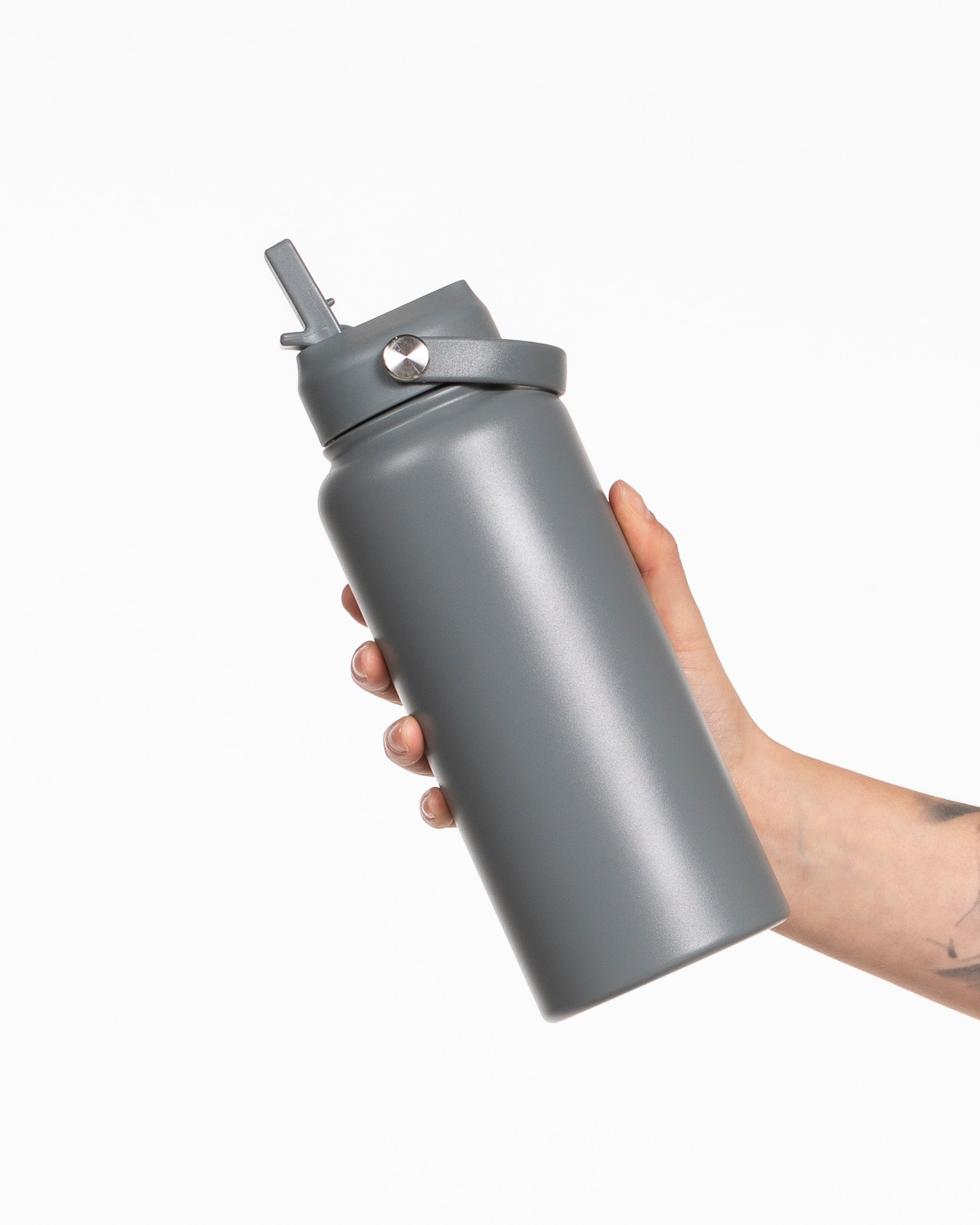 The Wide Mouth Water Bottle - Charcoal