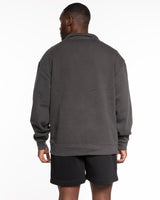 The Mens 1/4 Zip - Washed Black