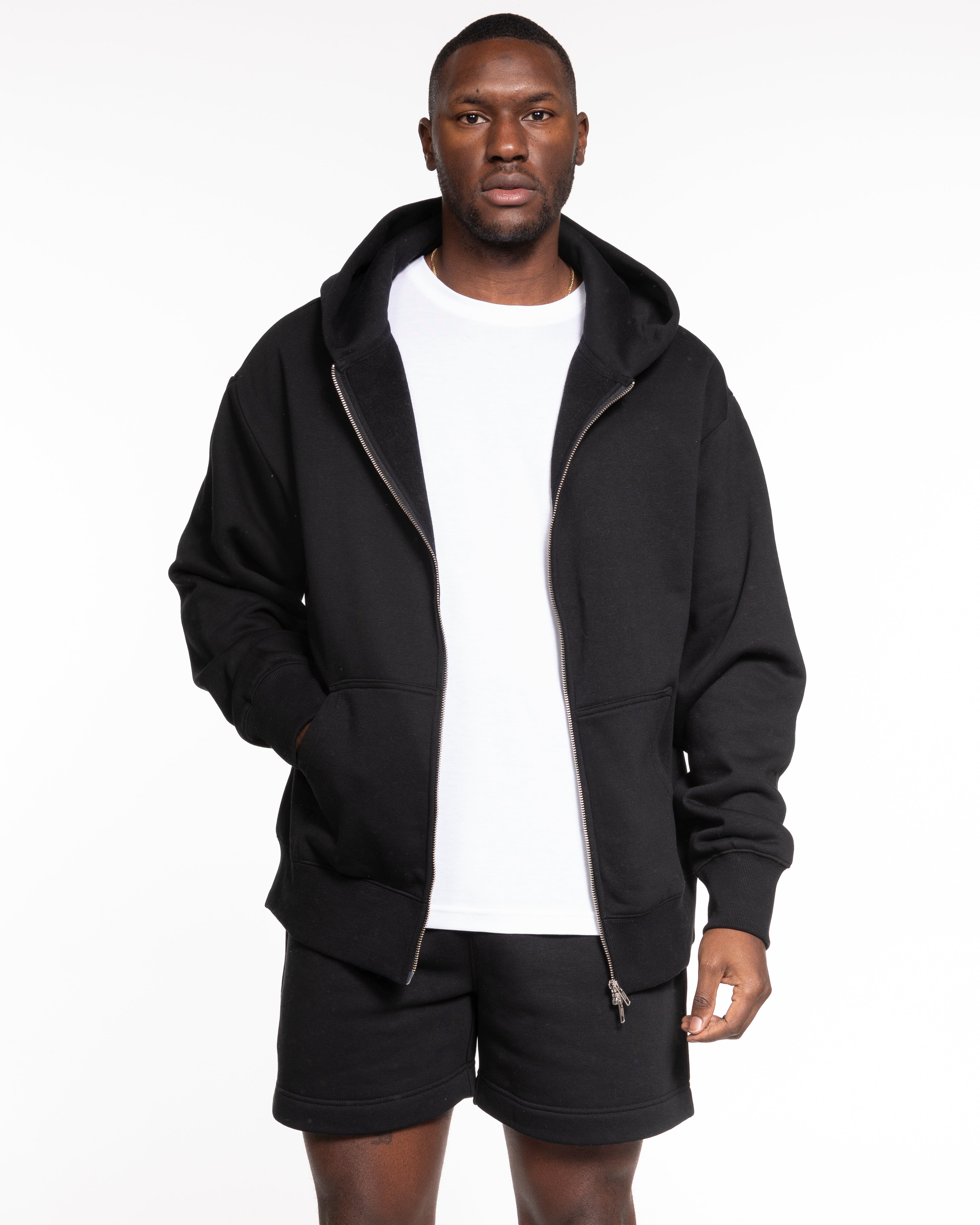 The Mens Heavyweight Zip Hoodie - Black