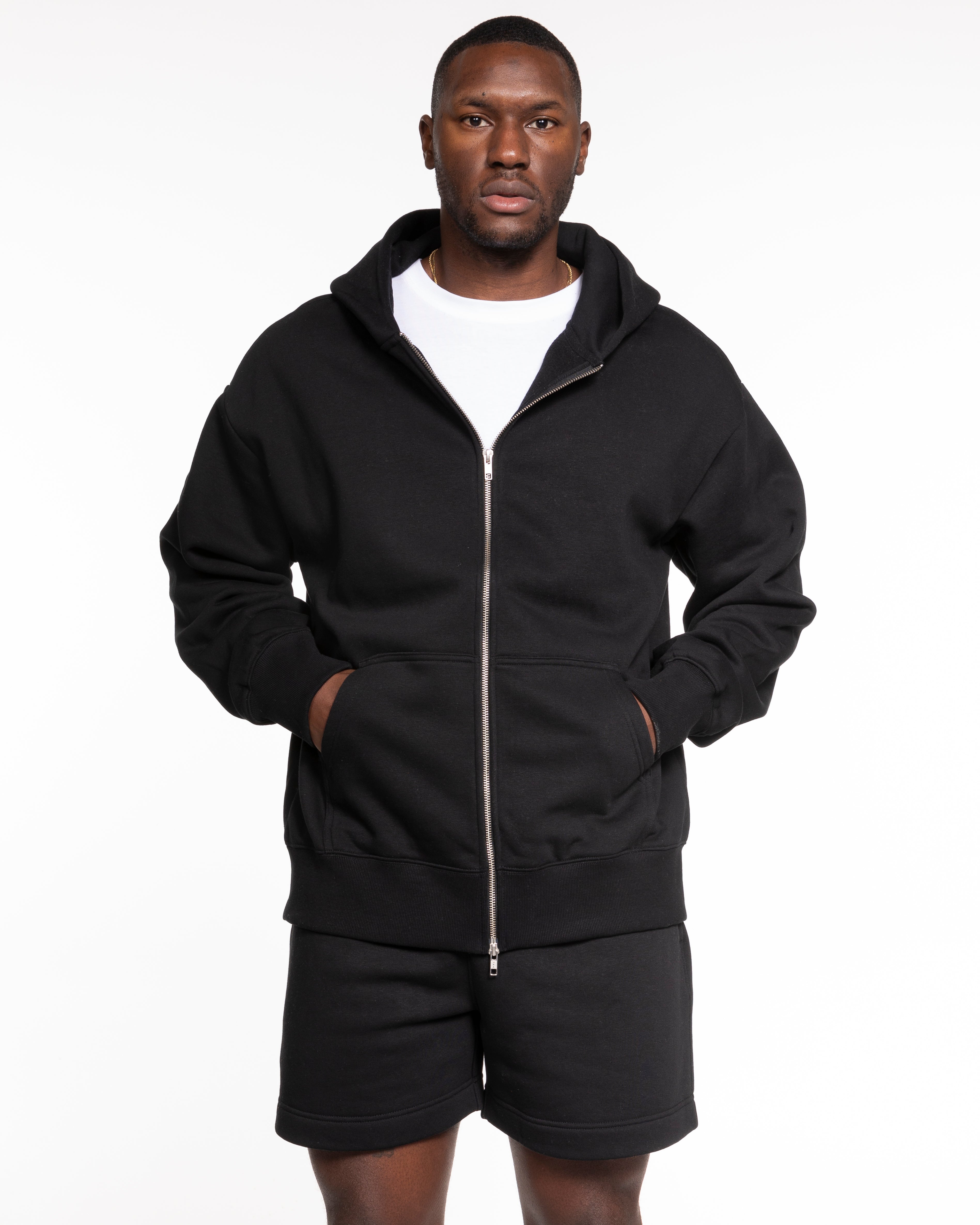 The Mens Heavyweight Zip Hoodie - Black