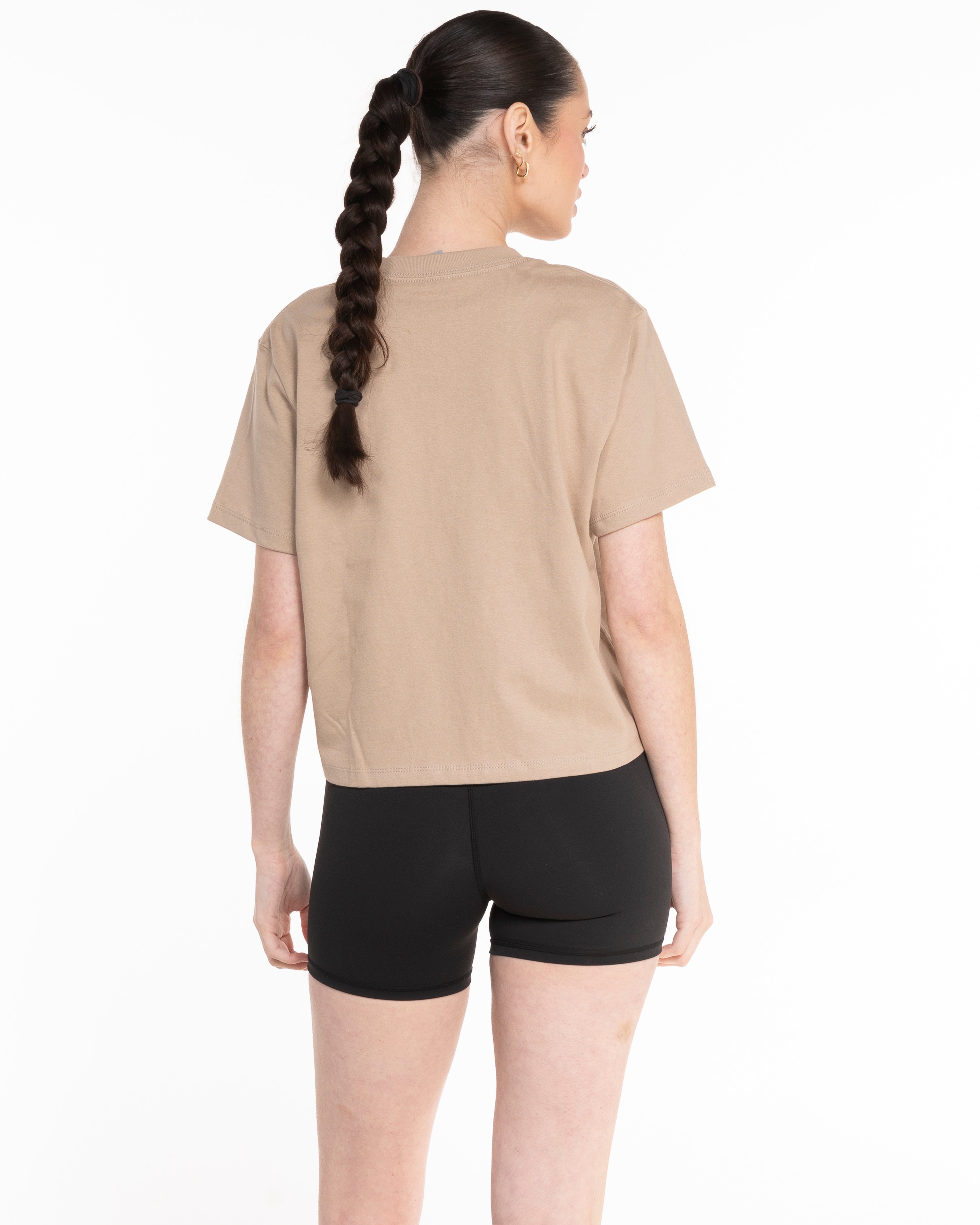 The Boxy Crop Tee - Sand