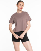 The Boxy Crop Tee - Mauve