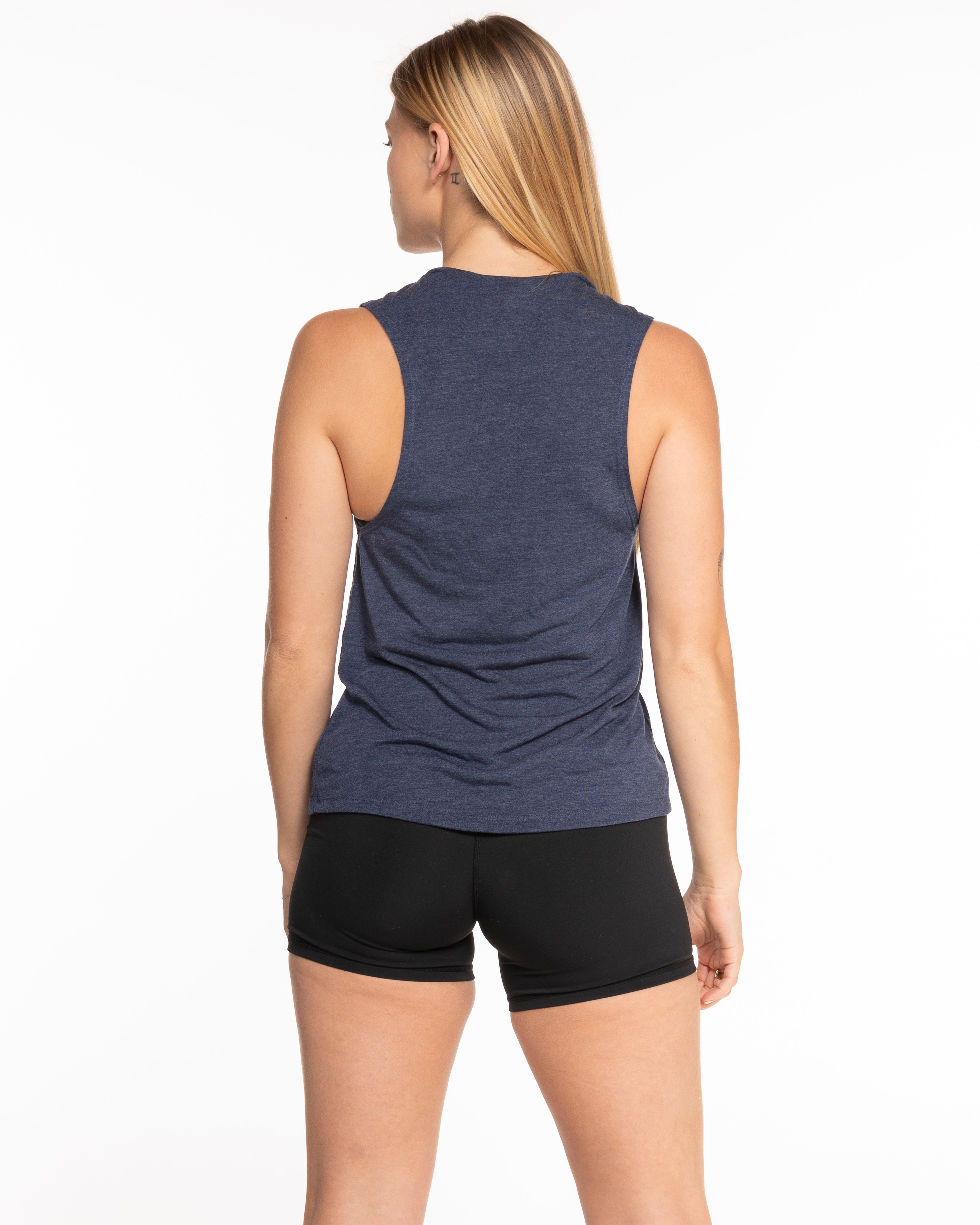 The Scoop Muscle Tank - Navy Heather