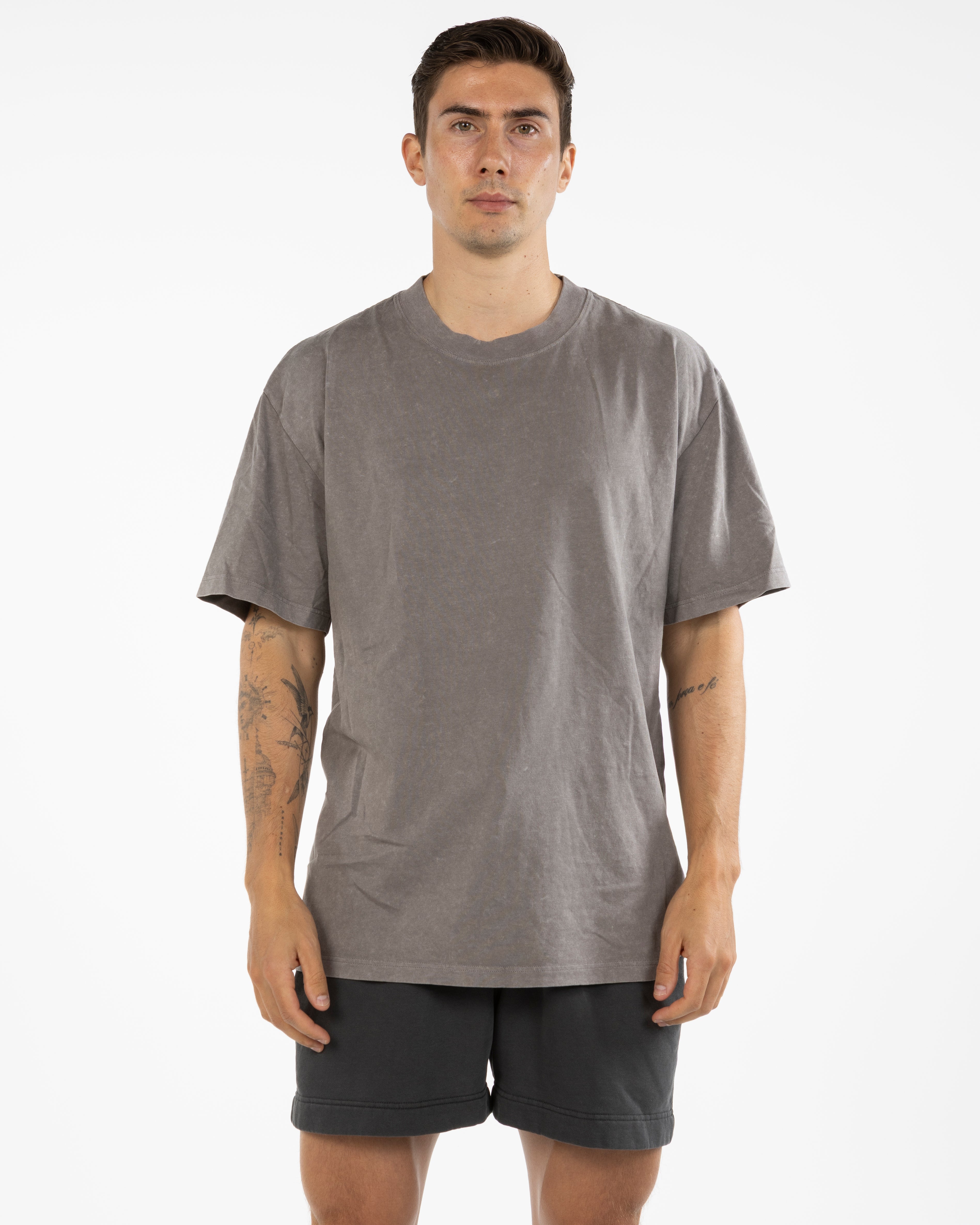 The Mens Heavyweight Tee - Grey Stone