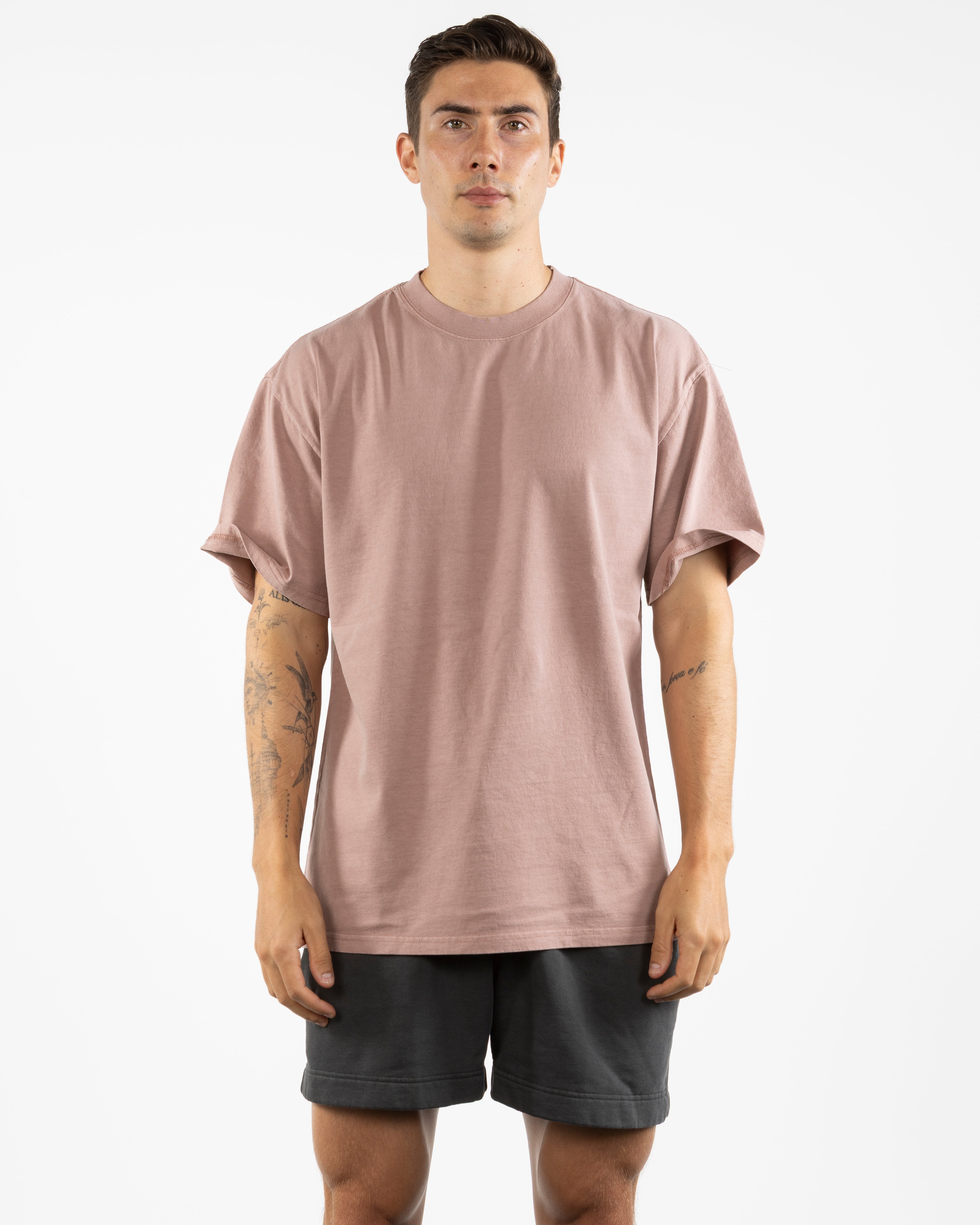 The Mens Heavyweight Tee - Washed Pink