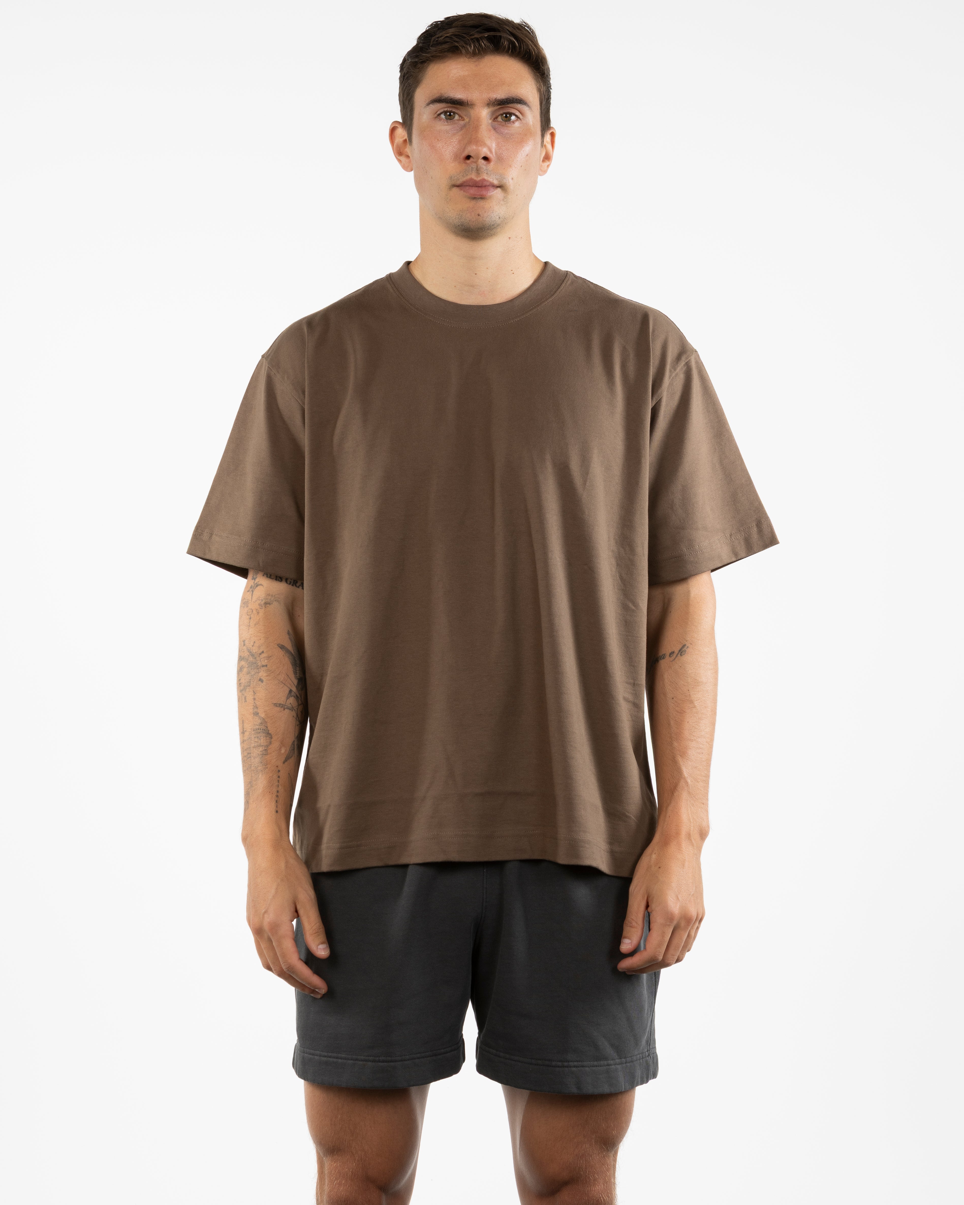 The Mens Boxy Tee - Walnut