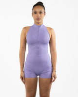 The High Neck Zip Jumpsuit - Purple