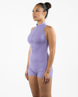 The High Neck Zip Jumpsuit - Purple
