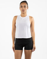 The Crop Muscle Racerback - White