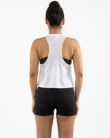 The Crop Muscle Racerback - White