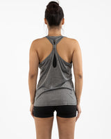 The Knot Back Tank - Charcoal Heather