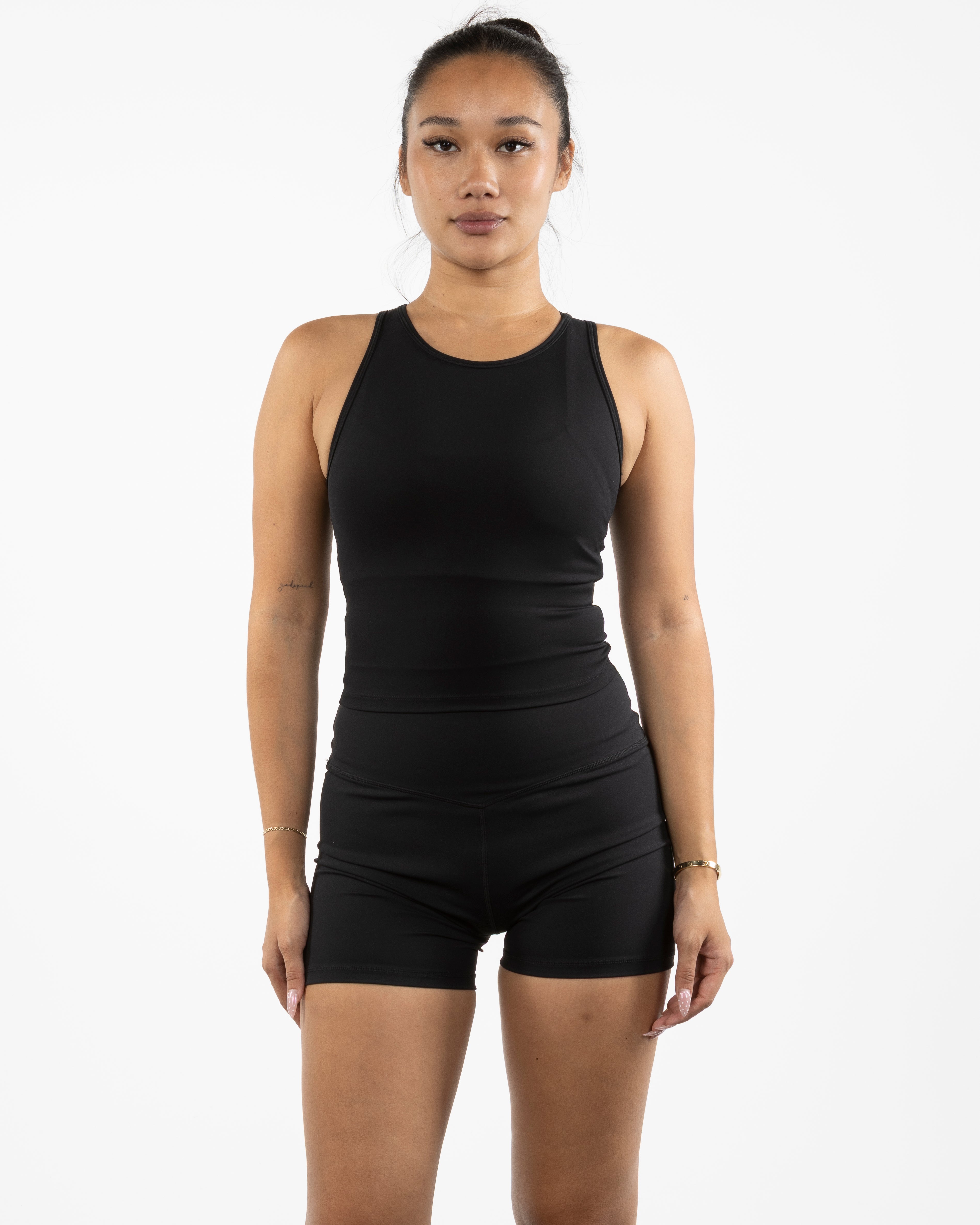 The Womens Active Crop Tank - Black
