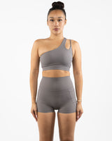 The One Shoulder Bra - Gray