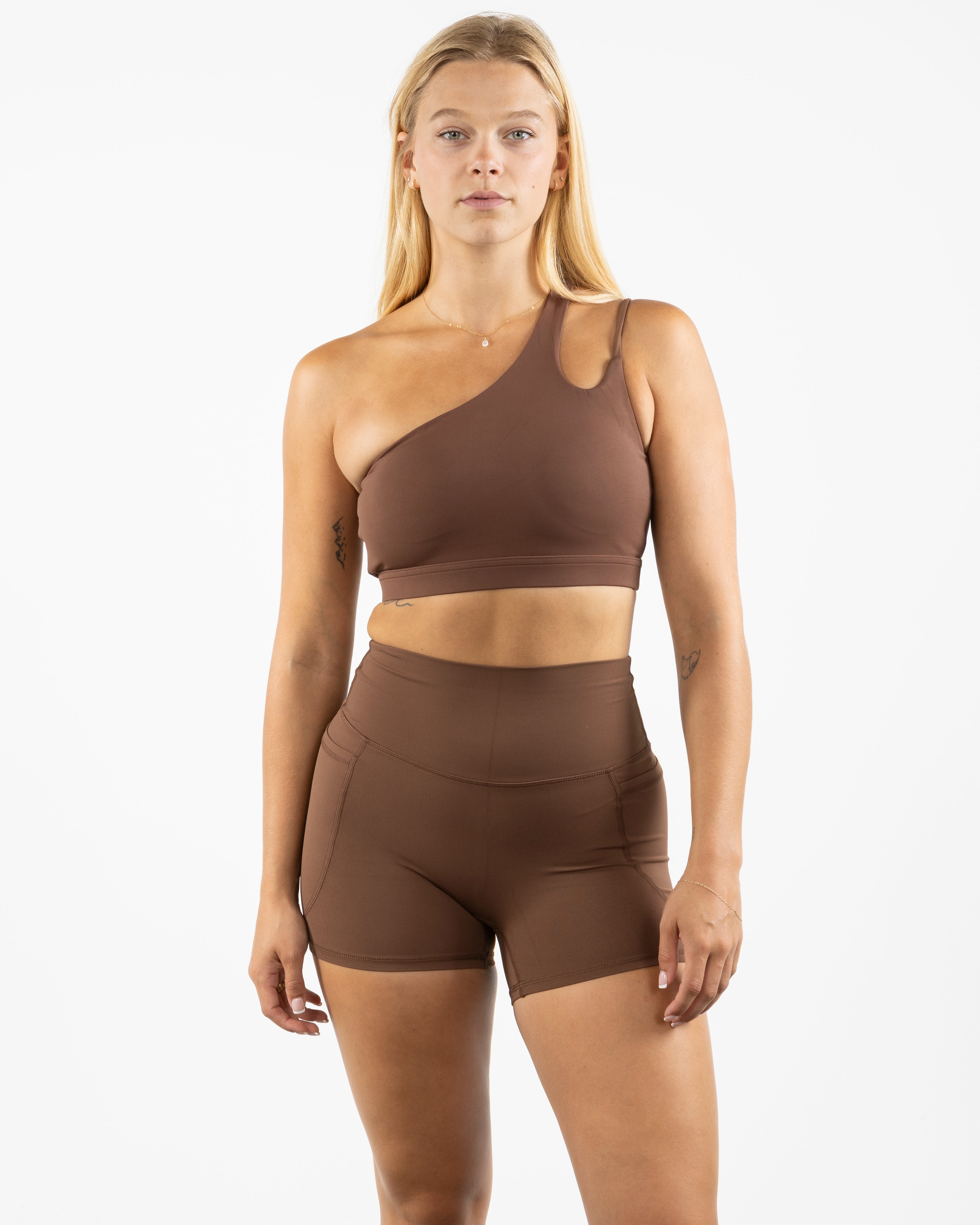 The One Shoulder Bra - Brown