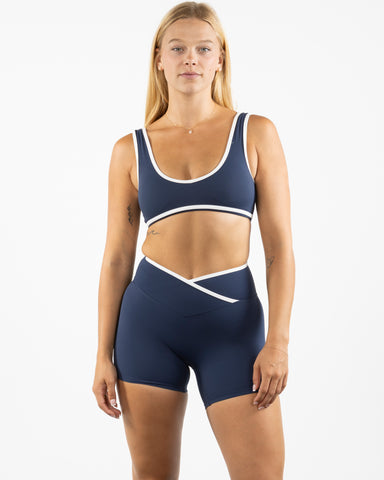 The Piped Bra - Navy