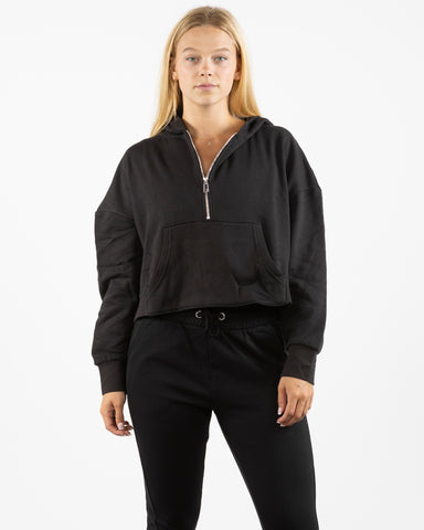 The Half Zip Hoodie - Black