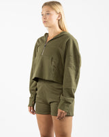 The Half Zip Hoodie - Olive