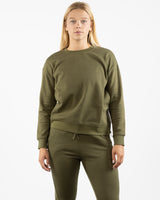 The Side Zip Crewneck - Olive