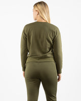 The Side Zip Crewneck - Olive