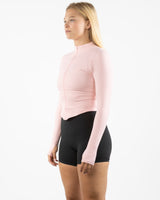 The 3/4 Crop Zip Jacket - Pink