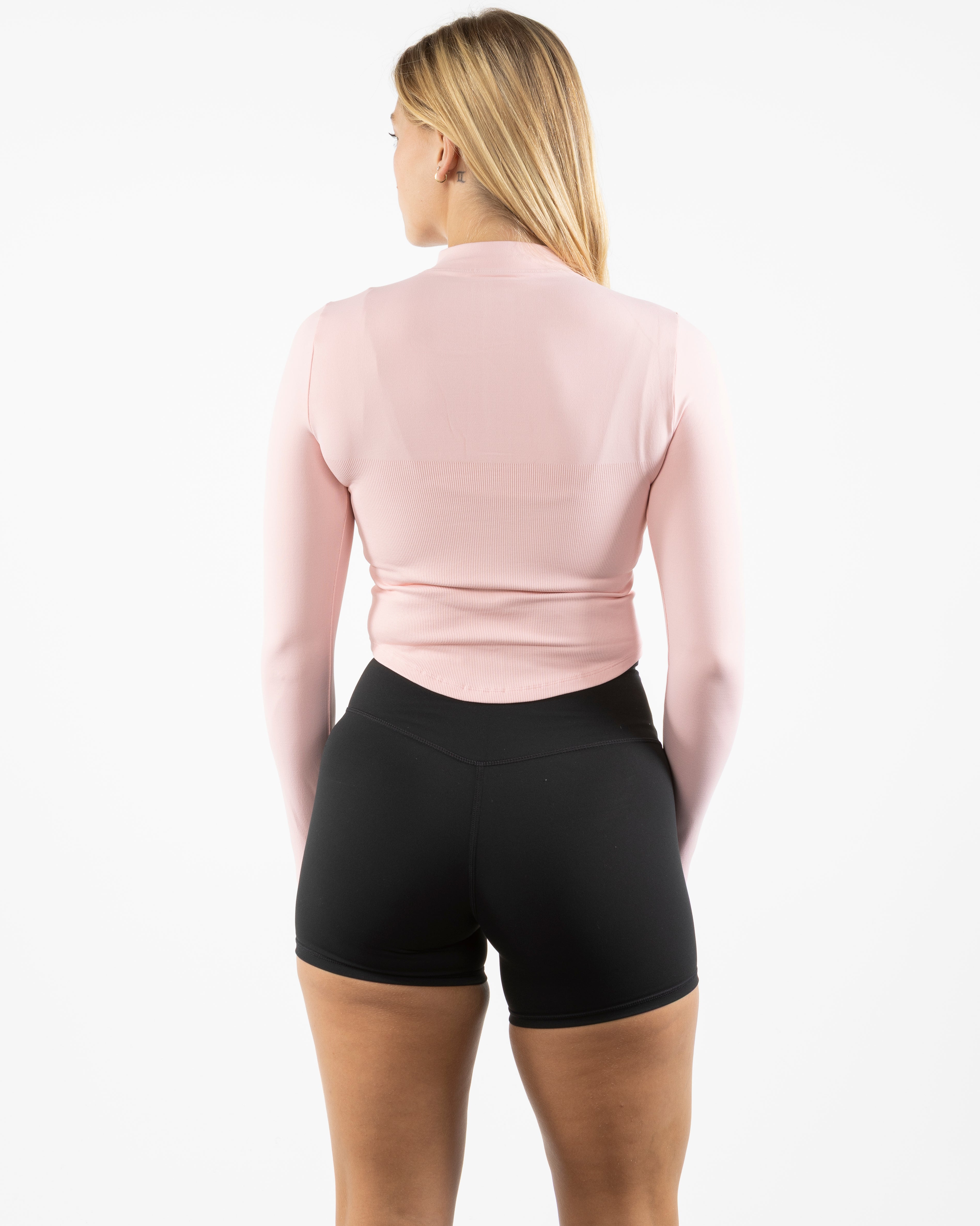 The 3/4 Crop Zip Jacket - Pink