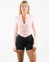 The 3/4 Crop Zip Jacket - Pink