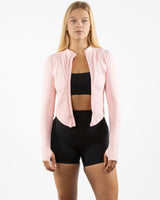 The 3/4 Crop Zip Jacket - Pink